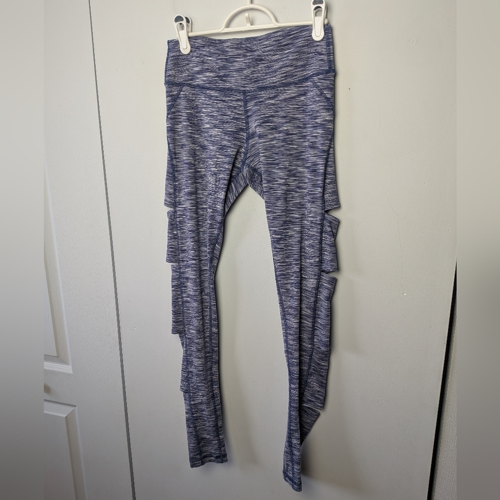TONIC Made In Canada Women Legging Size XS Purple And White Slits On The Side